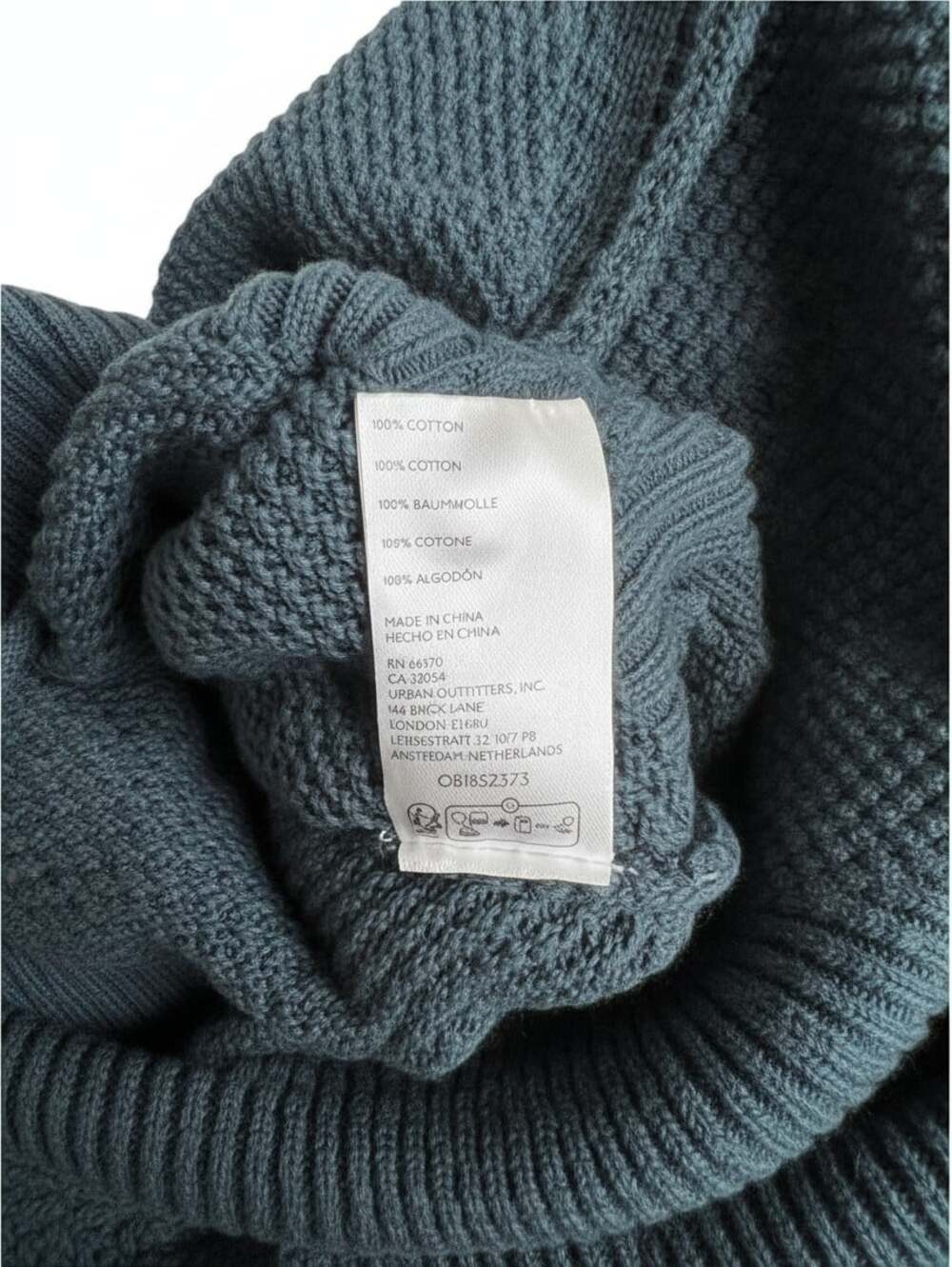 FP Beach Free People Teal Blue Chunky Knit Mock Neck Cropped Sweater Size S - Picture 5 of 6